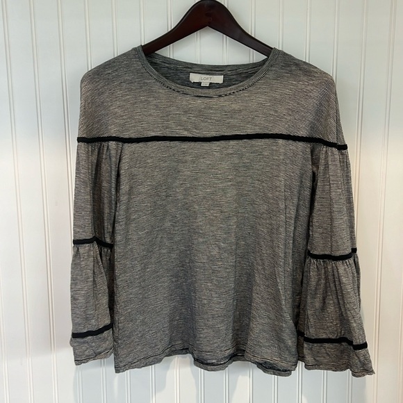LOFT Tops - Love Striped Bell Sleeve Top